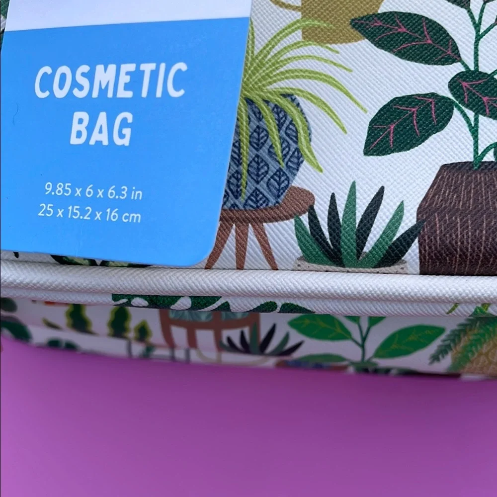 COPY - Tropical Plant Print Cosmetic Bag OCS Designs